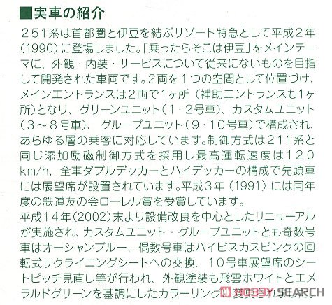 【特別企画品】 251系 「スーパービュー踊り子」 登場時塗装 (10両セット) (鉄道模型) 解説1