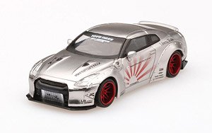 LB★WORKS Nissan GT-R R35 タイプ1 リアウイング バージョン2 サテンシルバー (左ハンドル) (ミニカー)