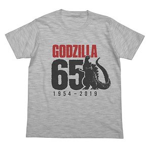 Godzilla 65th Anniversary T-shirt Mix Glay M (Anime Toy)