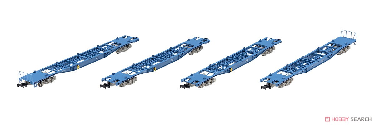 J.R. Container Wagon Type KOKI102/103 (New Color/without Container) (4-Car Set) (Model Train) Item picture1