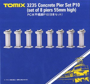 Concrete Pier Set P10 (Set of 8) (Model Train)