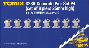 Concrete Pier Set P4 Set (8 Piees 25mm high) (Model Train)