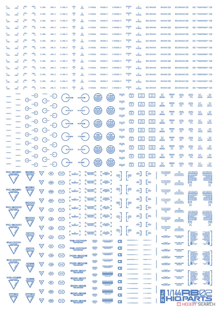 1/144 RB02 コーションデカール ワンカラーブルー (1枚入) (素材) 商品画像1
