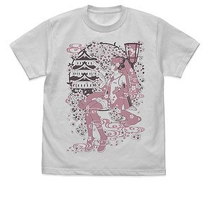 Sakura Miku T-Shirts Bolubone Ver. Light Gray S (Anime Toy)
