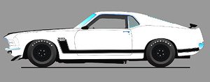1970 Ford Boss 302 Trans Am Mustang - Street Version - Gloss White (Diecast Car)