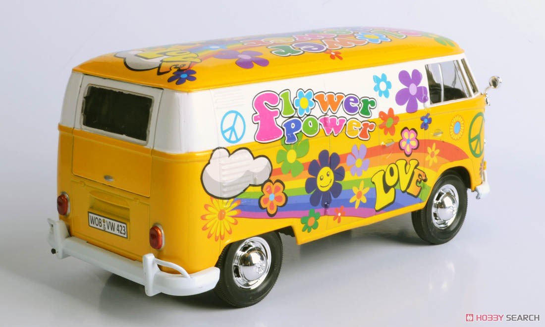Volkswagen Type2 (T1) Delivery Van (Flower Power2) (Yellow) (Diecast Car) Item picture2