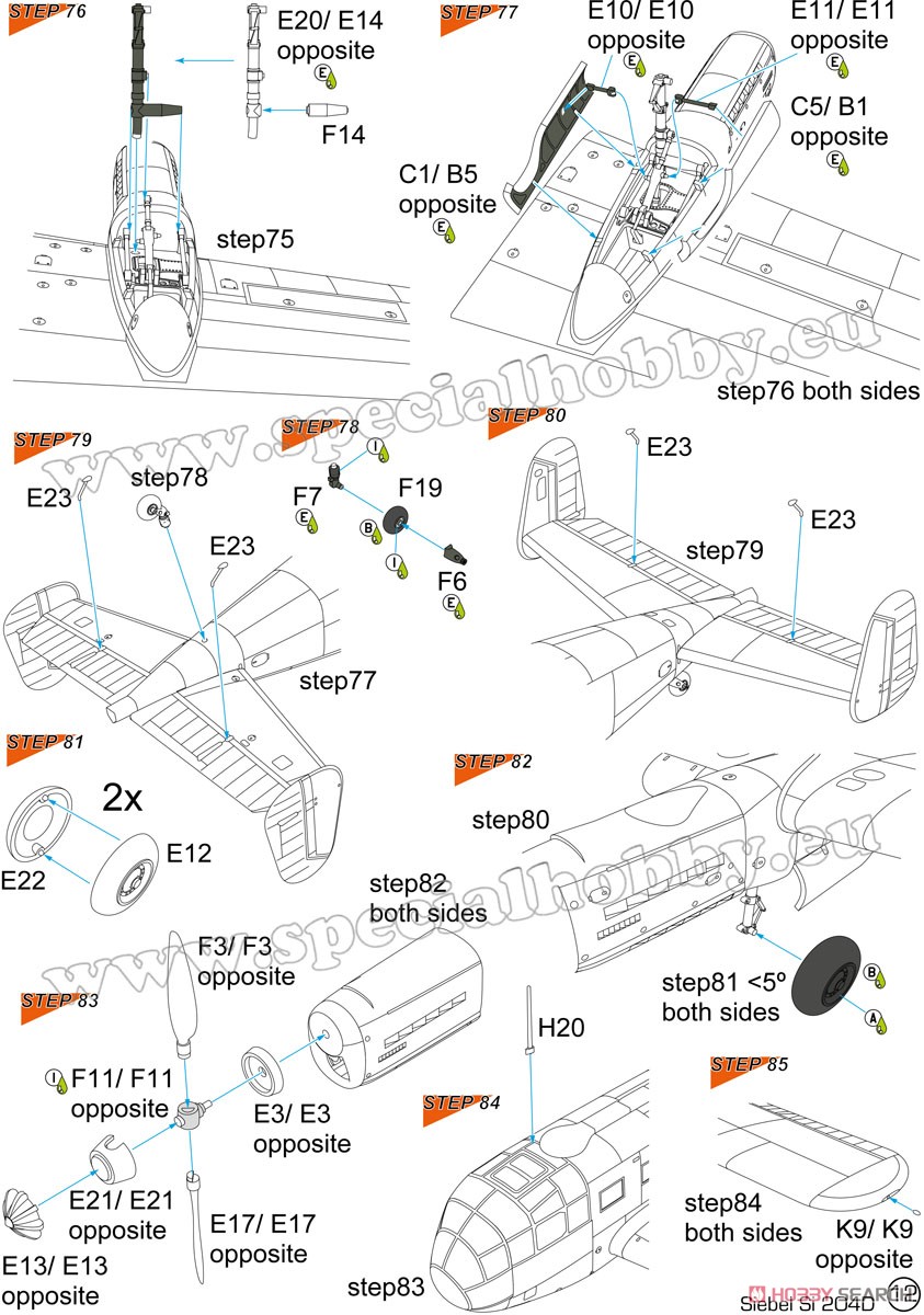 Siebel Si 204D `German Transport and Trainer Plane` (Plastic model) Assembly guide9