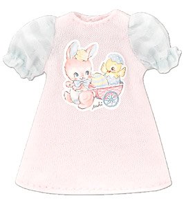 Easter T-shirt One-piece -by Maki- (Pink x Mint Green) (Fashion Doll)