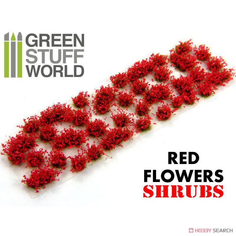 Shrubs TUFTS - 6mm Self-Adhesive - RED Flowers (Material) Item picture1