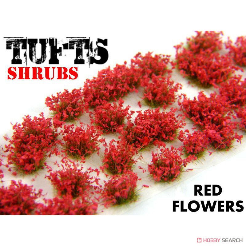 Shrubs TUFTS - 6mm Self-Adhesive - RED Flowers (Material) Item picture2