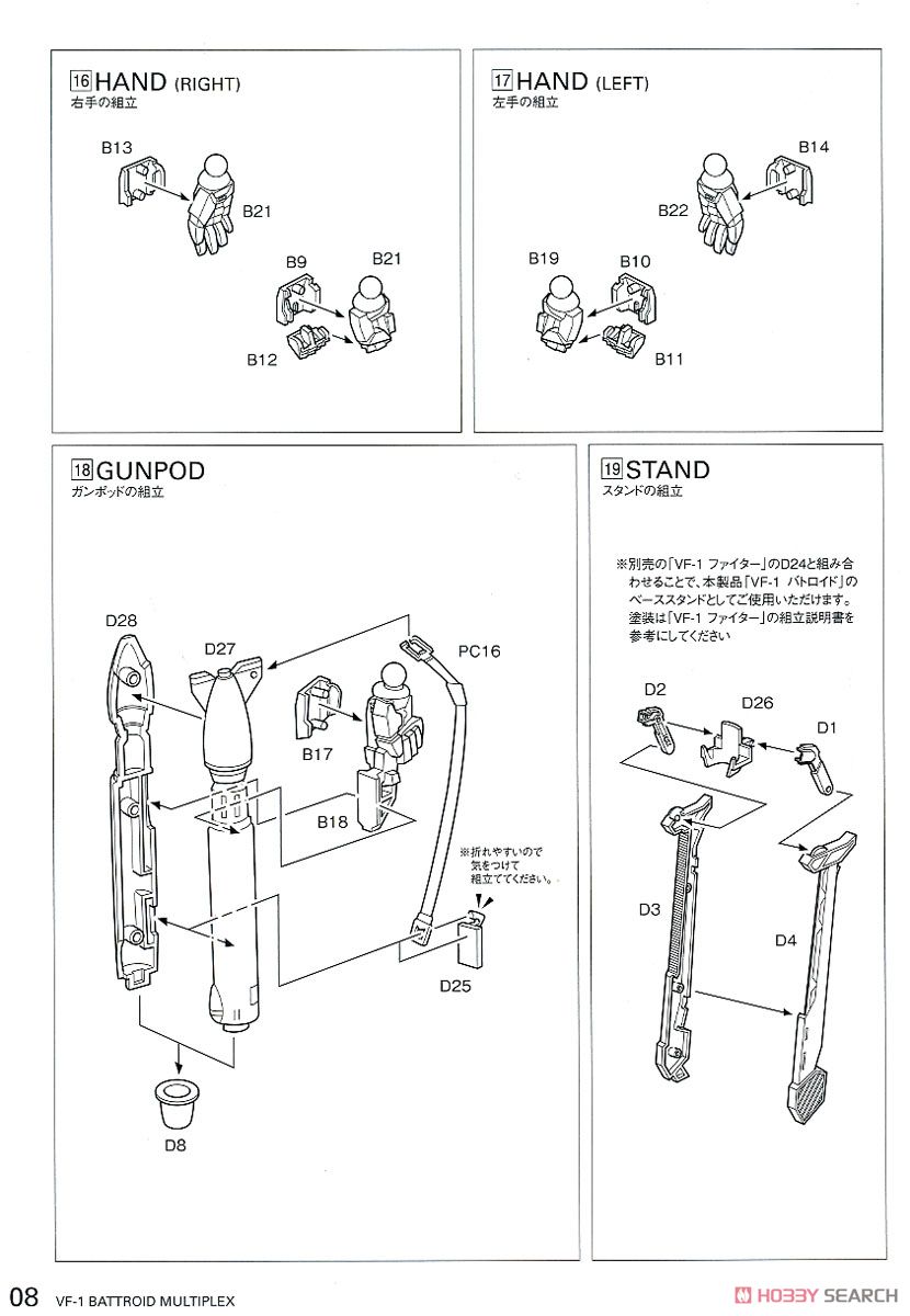 VF-1 ［A / J / S］ バトロイド マルチプレックス (プラモデル) 設計図7