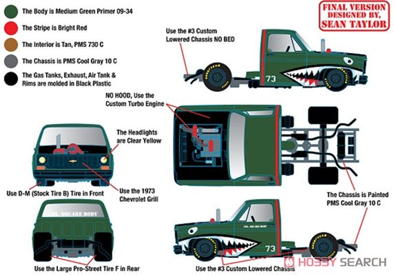 Auto-Trucks Release HS01 - 1973 Chevrolet Cheyenne Super 10 - Medium Green Primer (ミニカー) その他の画像1