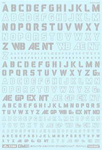 1/144 GM Font Decal No.3 `Military Stencil & Line Shape Alphabet` Light Gray (Material)