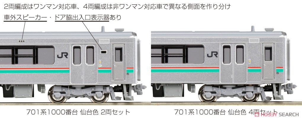 701系1000番台 仙台色 4両セット (4両セット) (鉄道模型) その他の画像13