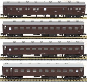 Old Passenger Car Set (Brown) (4-Car Set) (Model Train)