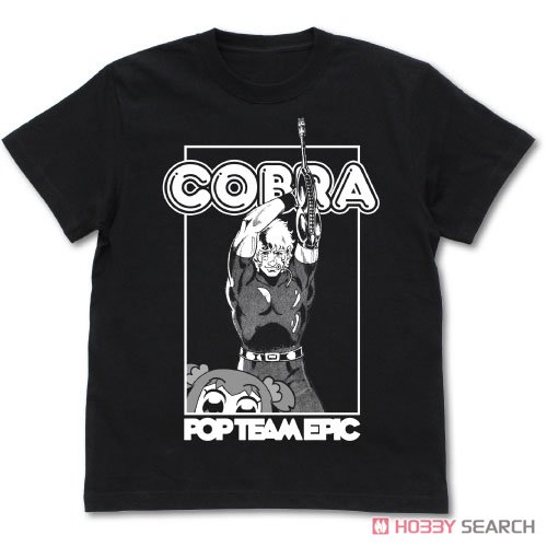 COBRA×ポプテピピック Tシャツ BLACK S (キャラクターグッズ) 商品画像1