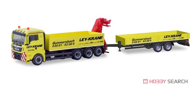(HO) MAN TGX XL Euro 6c 積載トレーラー クレーン付き `Ley Krane Gummersbach` (鉄道模型) その他の画像1