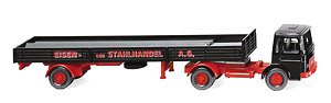 (HO) MAN フラットベッド トラクタートレーラー `Eisen- und Stahlhandel AG` (鉄道模型)