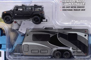 Truck and Trailer 2004 Hummer H2 Camper Trailer Custom Flat Black (ミニカー)