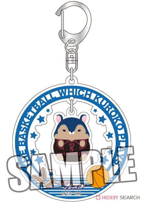 Kuroko`s Basketball Acrylic Key Ring w/Charm [Daiki Aomine] Mochi-mochi Hamster Collection Ver. (Anime Toy) Item picture1