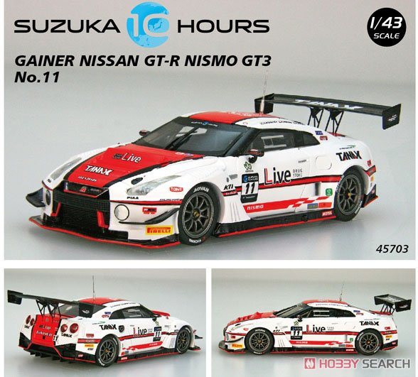 GAINER NISSAN GT-R NISMO GT3 SUZUKA 10 HOURS 2018 No.11 (ミニカー) 商品画像1