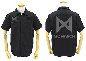 Godzilla: King of the Monsters Monarch Wappen Base Work Shirt Black L (Anime Toy)