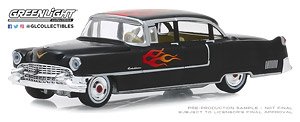 Flames The Series - 1955 Cadillac Fleetwood Series 60 Special - Black with Flames (ミニカー)