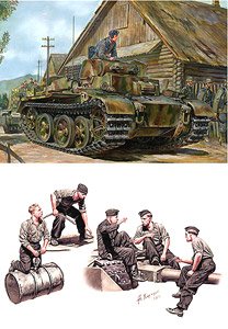 Collaboration Set Panzerkampfwagen I Ausf.F (VK18.01) and German Tank Crews Rest and Replenishment Summer Style (MB35160+CB35143) (Plastic model)