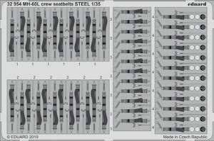 MH-60L Crew Seatbelts Steel (for Kitty Hawk) (Plastic model)