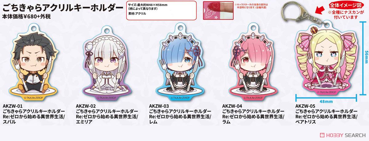 Gochi-chara Acrylic Key Ring Re:Zero -Starting Life in Another World-/Rem (Anime Toy) Other picture1