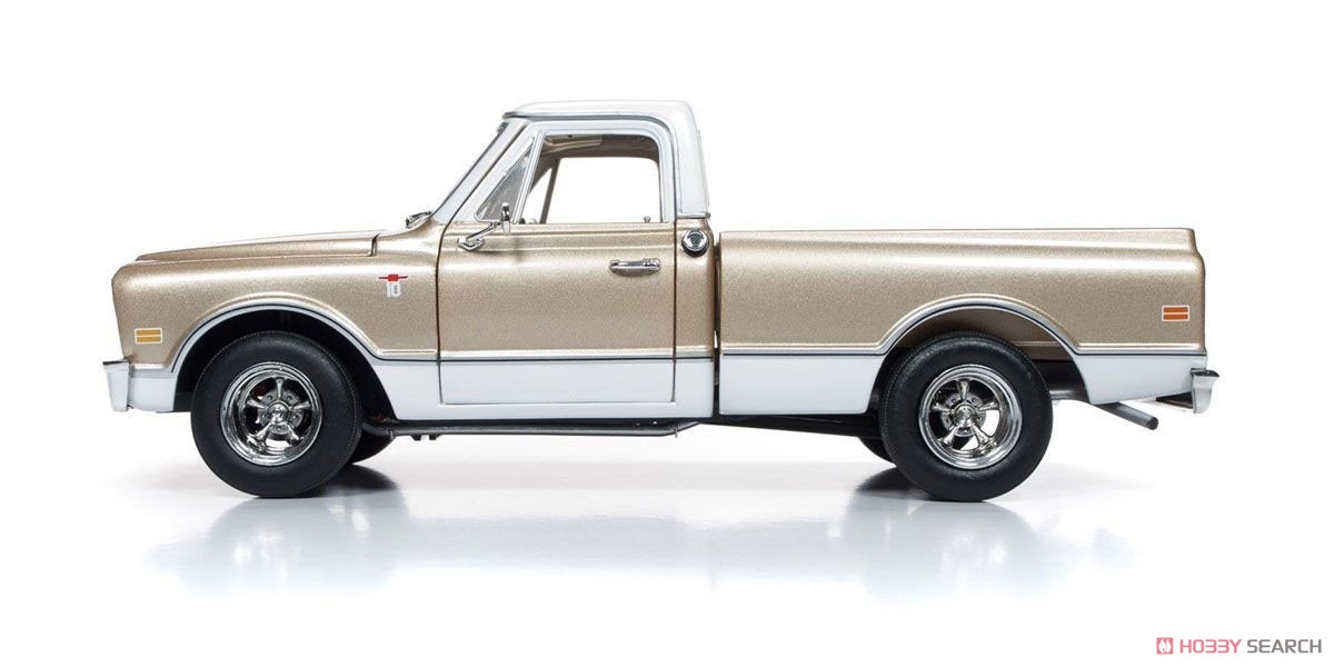 1968 Chevy C10 Fleet Side Pickup (Gold / White) (Diecast Car) Item picture2