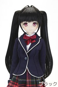 Obitsu Wig Twin Tails Hair (Black) (Fashion Doll)