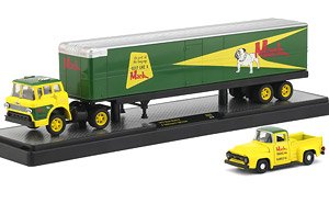 Auto Haulers Release 32 1957 Mack Model N & 1956 Ford F-100 Truck Yellow (ミニカー)