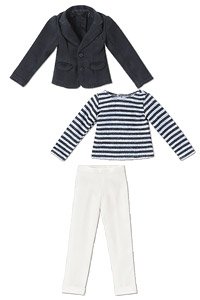 PN2 Tailored Jacket Set (Navy x White) (Fashion Doll)