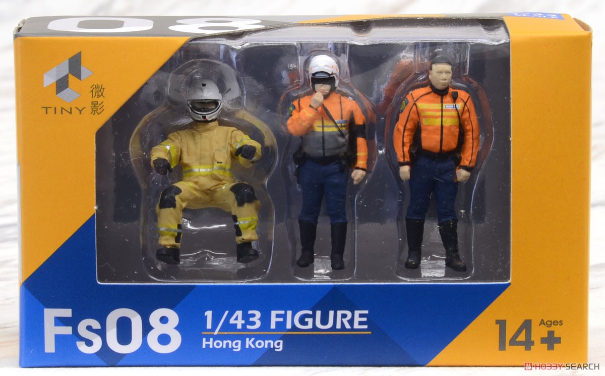 Tiny 1/43 FS08 香港救急医療隊 バイク乗車姿勢、直立姿勢 フィギュアセット (ミニカー) パッケージ1