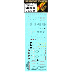 メッサーシュミット Bf110C-7 データー ステンシル (プラモデル)