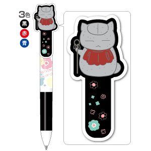 Natsume`s Book of Friends Nyanko-sensei 3 Color Ballpoint Pen Black (Anime Toy)