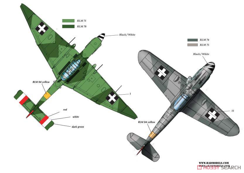 Bf109G-6、Ju87D-5、Fw190F-8 「ハンガリー空軍」 (デカール) 塗装2