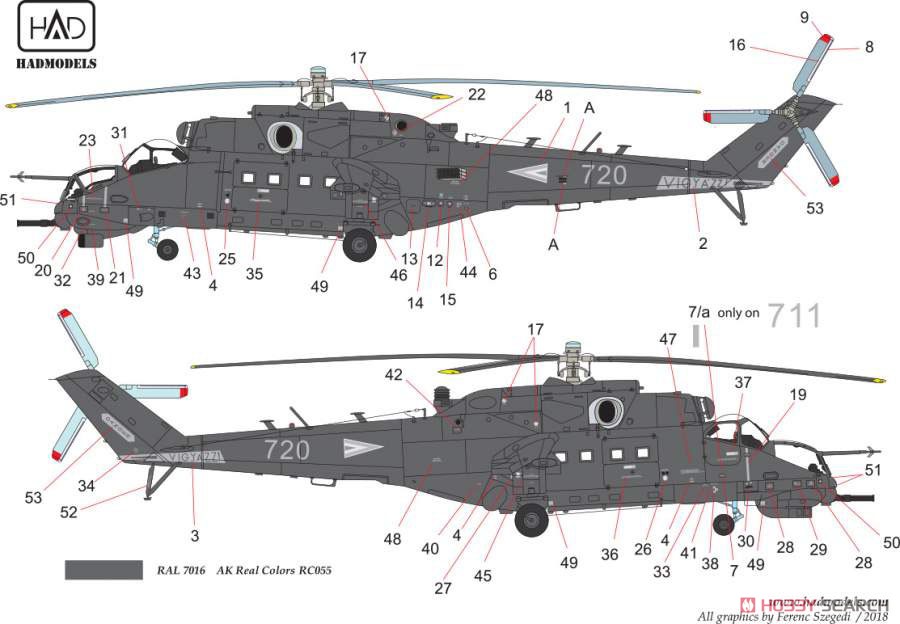 Mi-24V ハインド ハンガリー空軍 NATOマーキング 2018年 (デカール) 塗装1