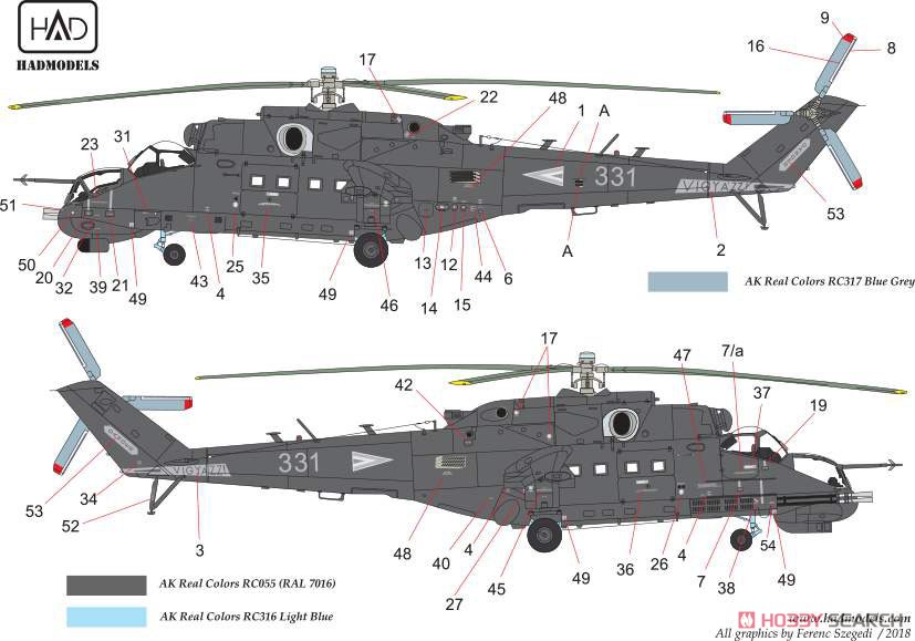 Mi-24P ハインド ハンガリー空軍 NATOマーキング 2018年 (デカール) 塗装1