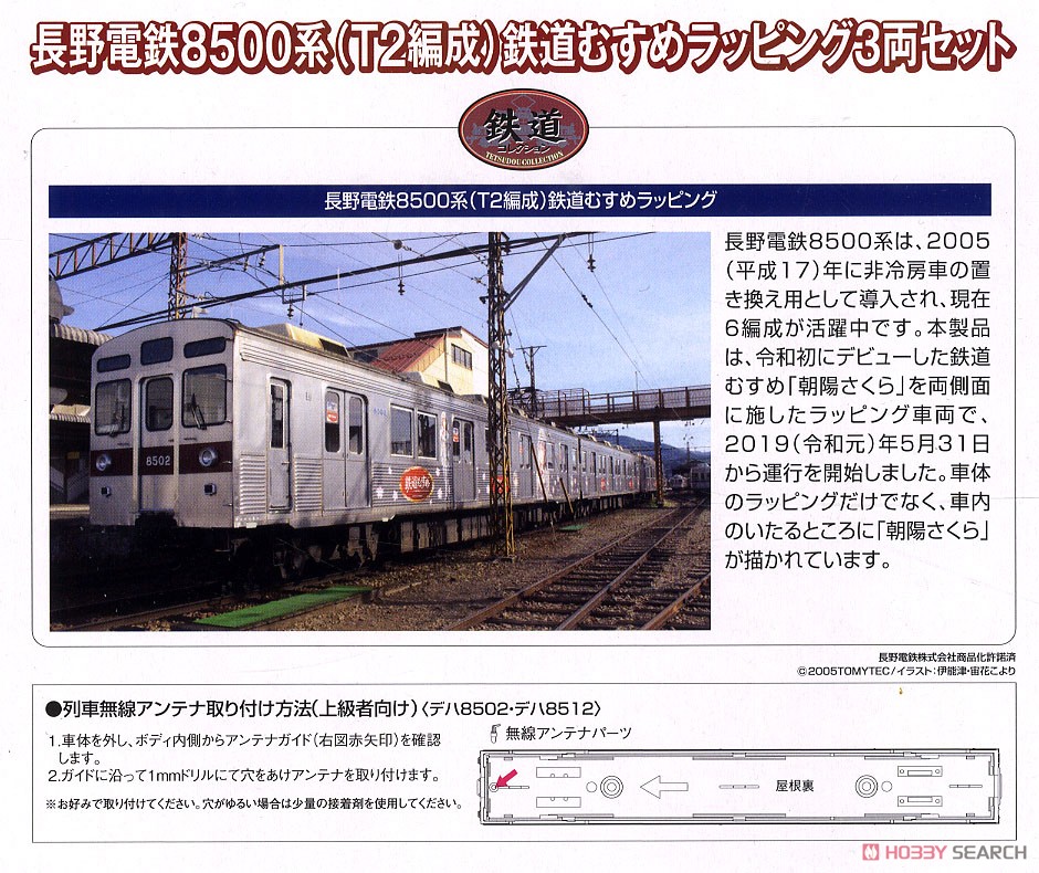 鉄道コレクション 長野電鉄 8500系 (T2編成) 鉄道むすめラッピング (3両セット) (鉄道模型) 解説1