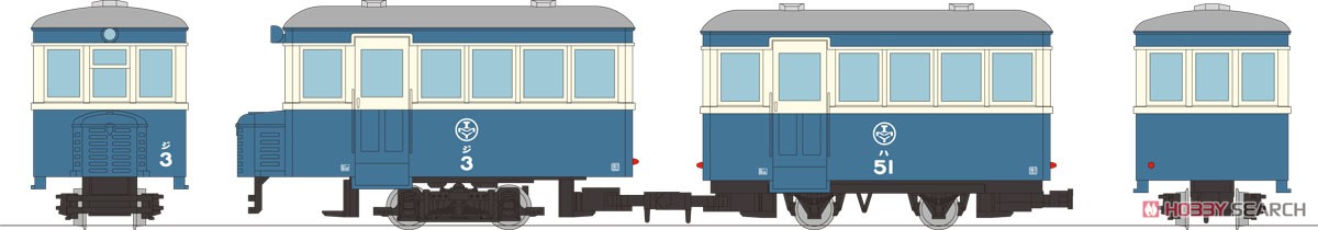 鉄道コレクション ナローゲージ80 富井電鉄 猫屋線 ジ3・ハ51 新塗装 (2両セット) (鉄道模型) その他の画像1