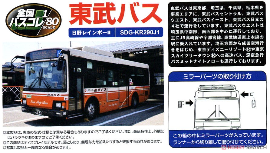 全国バスコレクション80 [JH037] 東武バス (日野レインボーII) (埼玉県) (鉄道模型) 解説1