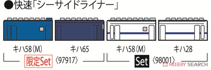 【限定品】 JR キハ58系 ディーゼルカー (快速シーサイドライナー・キハ58 727) セット (2両セット) (鉄道模型) 解説2