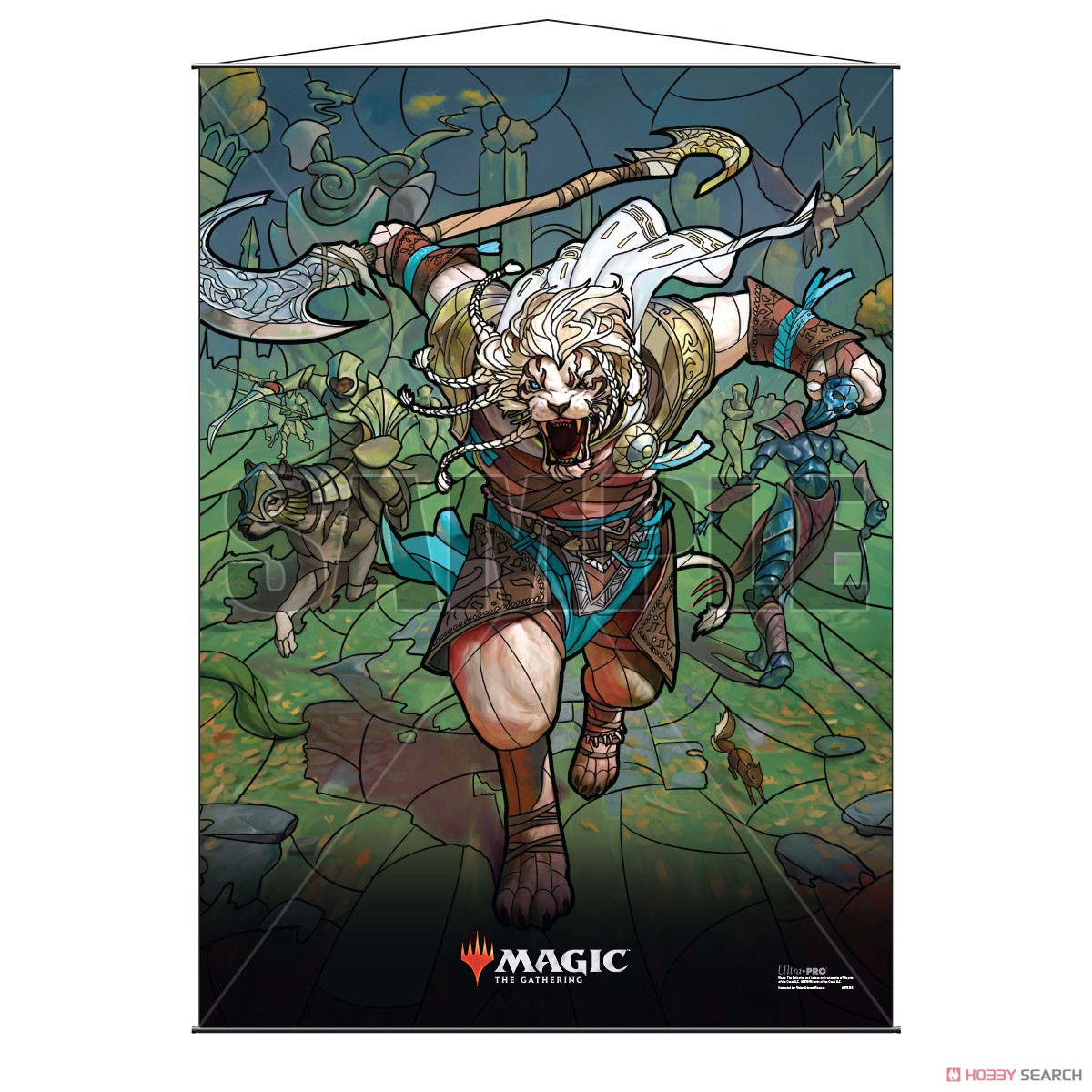 Ultra PRO Official Magic: The Gathering Wall Scrolls - War of the Spark Stained Glass Planeswalkers Ajani (Anime Toy) Item picture1