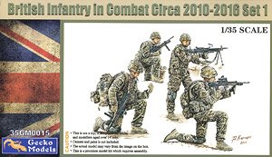 British Infantry in Combat Circa 2010-2016 Set 1 (Set of 4) (Plastic model)