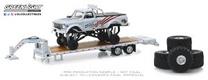 USA-1 - 1970 Chevrolet K-10 Monster Truck on Gooseneck Trailer with Regular and 66` Tires (ミニカー)