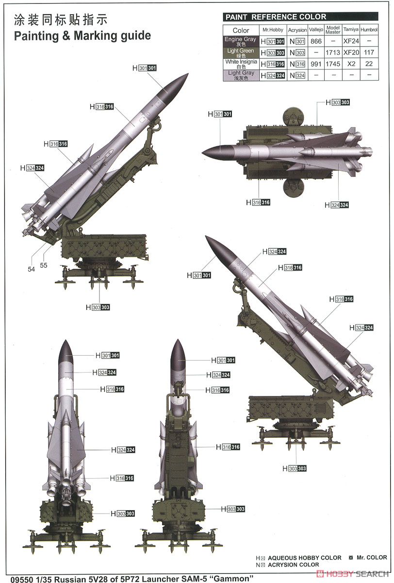 SAM-5 地対空誘導ミサイル/地上ランチャ－ (プラモデル) 塗装1