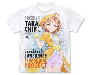 Love Live! Sunshine!! Chika Takami Full Graphic T-Shirts Pajamas Ver. White M (Anime Toy)