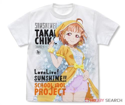 Love Live! Sunshine!! Chika Takami Full Graphic T-Shirts Pajamas Ver. White M (Anime Toy) Item picture1